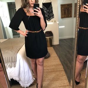 Black loose wear to work dress